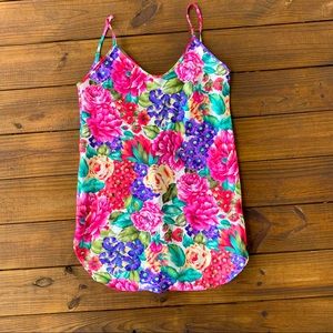 Vintage Honors Intimates Floral Silky Floral Top